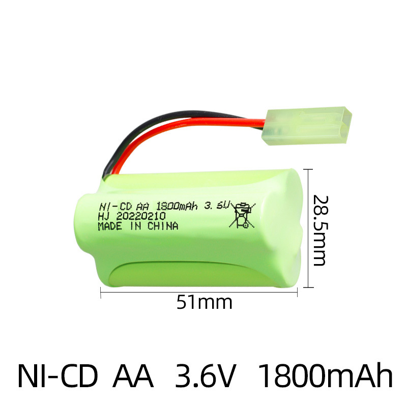 3.6V 1800mAh Ni-CD AA Rechargeable Battery Mini Tamiya plug for